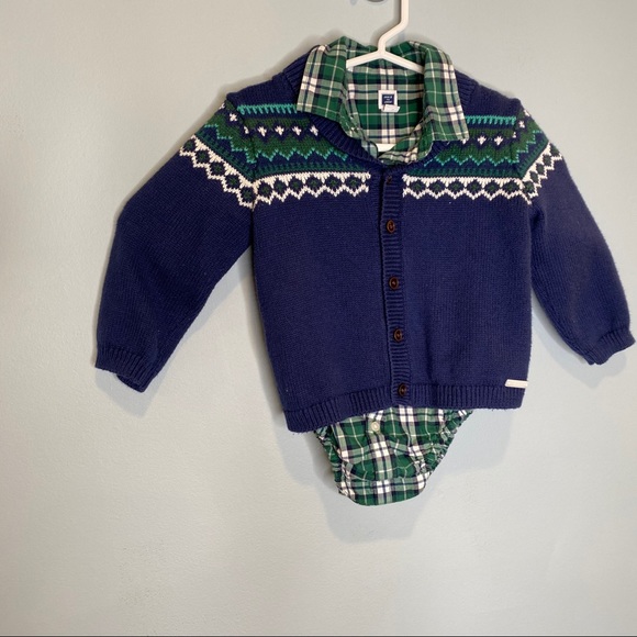JANIE AND JACK sweater & onesie Oxford - Picture 1 of 7
